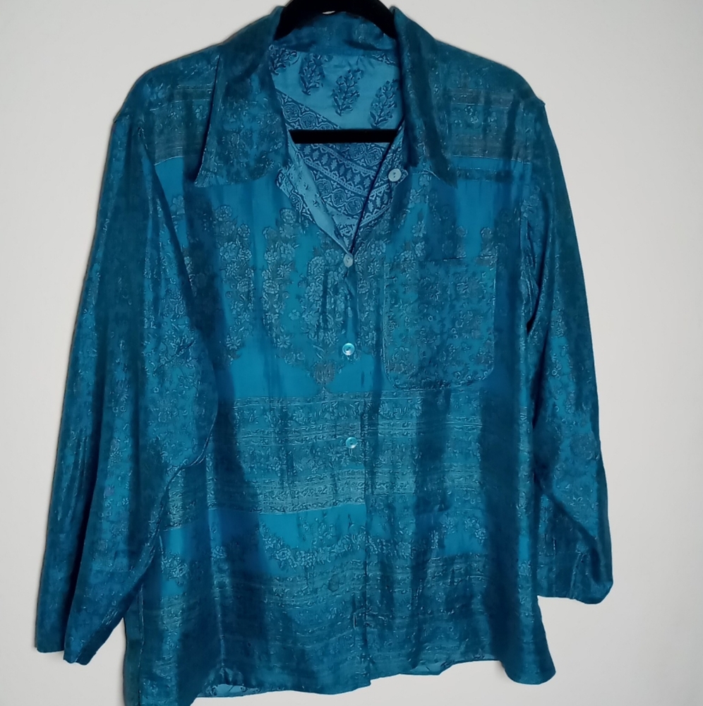 Vintage Reversable Silk Shirt Jacket